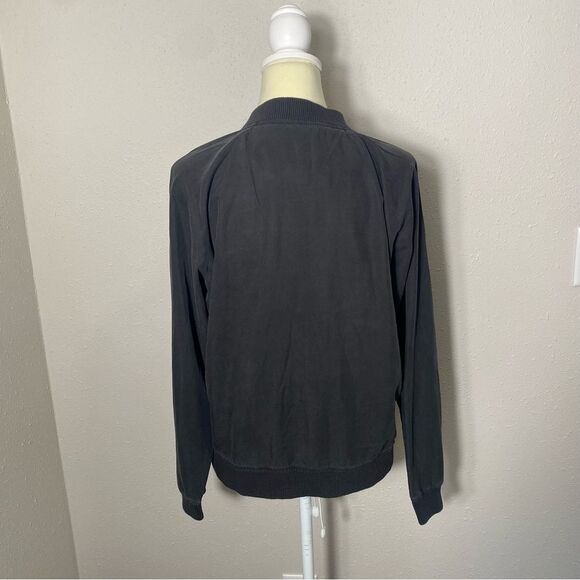 Outerwear Lyocell Lightweight Zipper Front Coat In Charcoal Gray Women's Size 10 - Picture 8 of 15